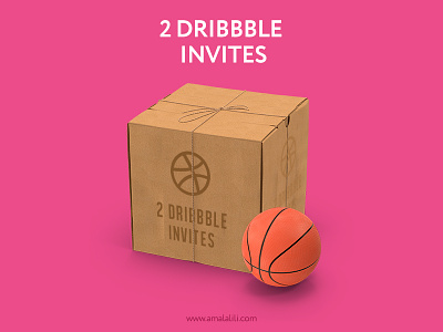 2 Dribbble Invites ball box draft drafted dribbble dribbbleinvites dribblers invitations invites two
