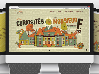 Les Curiosités de Monsieur F. castle design fly illustration jellyfish piano rabbit skeleton toucan web webdesign wool