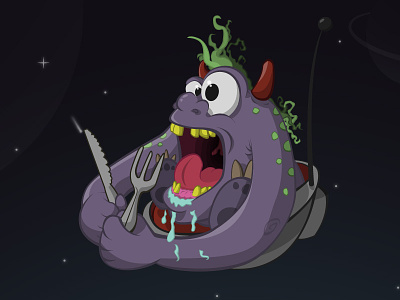 DigitaLearn | Croque-Planète cartoon children dreamagine hungry learning monster space