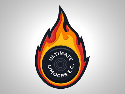 LEC Ultimate design disc fire flames flying frisbee lec limoges logo ultimate