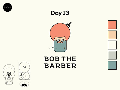Day 13: Barbershop adobe dailylogo dailylogochallange design golden ratio graphicdesign grid illustrator logo logodesign