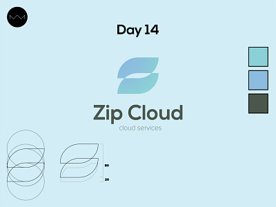 Day 14: Cloud computing logo adobe branding dailylogo dailylogochallange design grid illustrator logo logodesign logos ratio