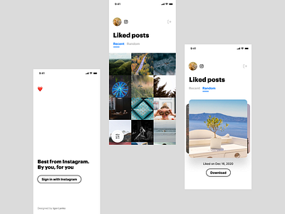 Instagram Likes clean design agency design studio gallery grid instagram ios app likes mobile design swipe ui