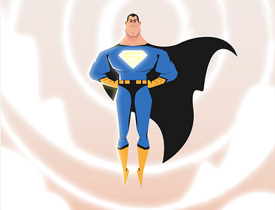 Superman artwork design hero illustration illustrator man sky style vector