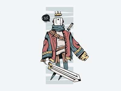 The Royal Warrior artwork charchter concept design illustration illustrator royal sketch style vector warrior wepons
