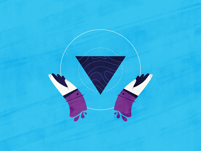 Hands art blue care circle hand purple triangle vector