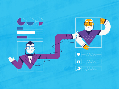 doctor vs patient art blue care check doctor health patient purple statics