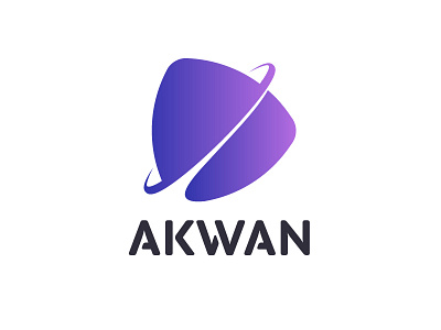 Akwan logo orbit purple space typogaphy