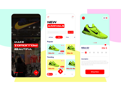 Shoes App adidas app app design branding design ecomerce app ecommerce market minimal mobile app nike nike app puma shoe shoe store app shoes store ui ui design uiux