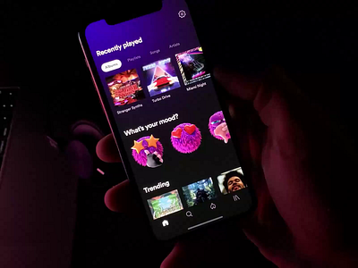 Spotify Redesign - Moods (prototype) after effects animation app applemusic design icon iphone itunes logo mobileapp music music player mvp protopie prototype redesign smooth spotify ui ux
