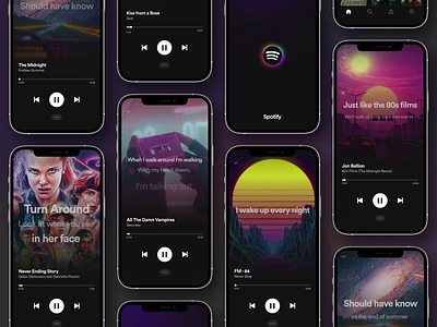 Spotify Redesign - Lyrics apple applemusic icons iphone iphone12 itunes lyrics mobile app mobileapp music mvp player prototype redesign song sound spotify ui uiux video