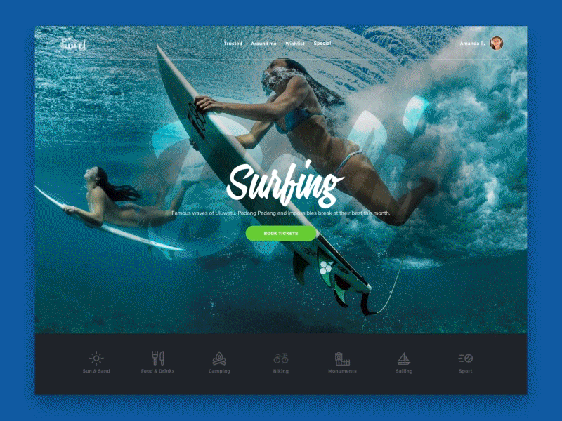 Submenu animation ae animation gif landing page photos scroll ui ux webdesign