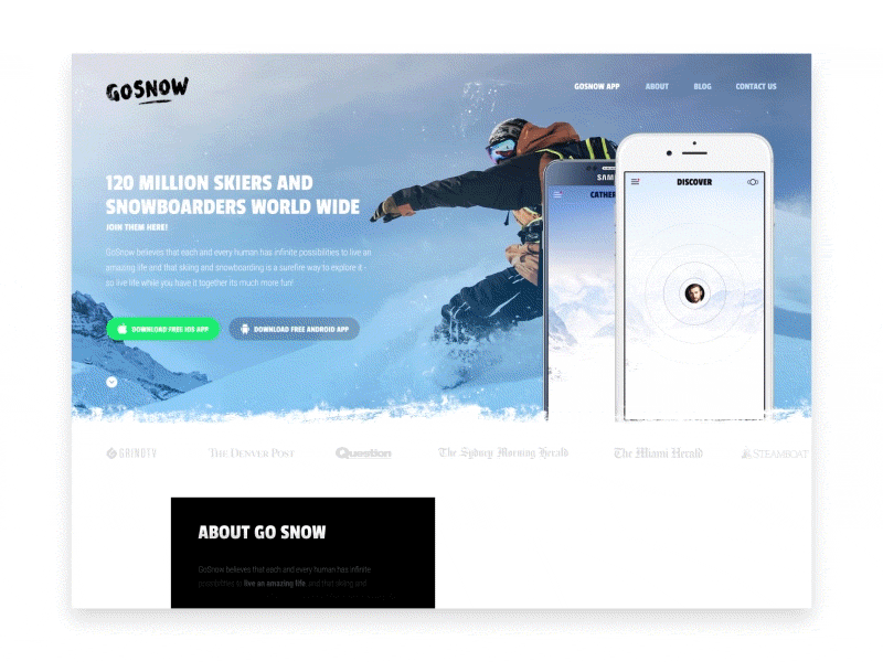 Go Snow landing page