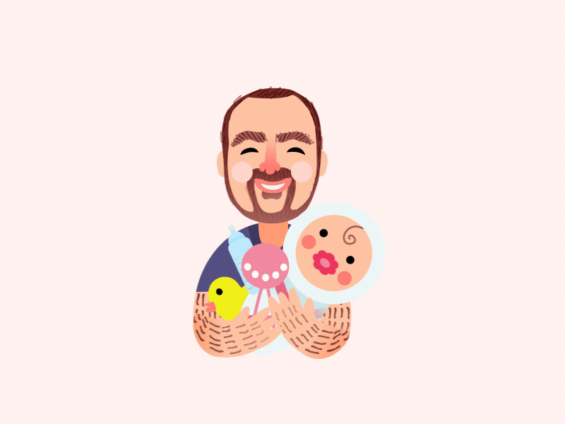 Tomas became a father animation baby celebration child gif illustration ui ux