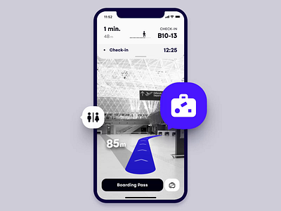 Improved airport experience through AR (part 1) ae airplane airport animation app ar augmented reality booking check in emirates iphonex lugagge map measure navigation passenger quatar airlines scan ui ux