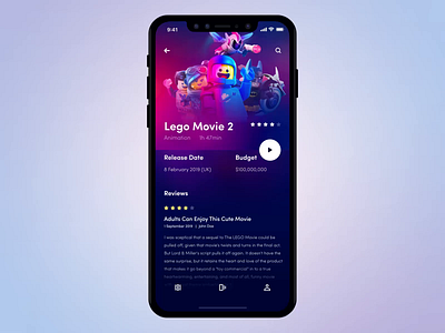 Movie App after effects animation app apple design gif icon ios iphone iphonex logo mobile motion movie app smooth tap ui ux