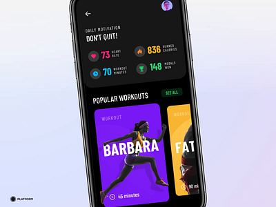 Fitness App ae after effects animation app apple crossfit design fitness gym heart icon iphone iphonex logo mobile smooth sport transition ui ux