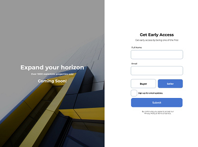Coming Soon Landing Page - HorizonRenters branding comingsoon design email graphic design landingpage newsletter realestate rental signup typography ui ux webdesign website