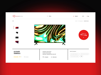 Lazarev. | E-Commerce Product Page adaptive animation app compare design e commerce ecommerce features flat icon illustration minimal motion price history product typography ui ux web website