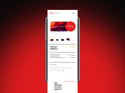 Lazarev. | E-Commerce Product Page adaptive button clean compare design e commerce ecommerce features items marketplace mobile price product product page red ui ux web white