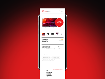 Lazarev. | E-Commerce Product Page adaptive button clean compare design e commerce ecommerce features items marketplace mobile price product product page red ui ux web white