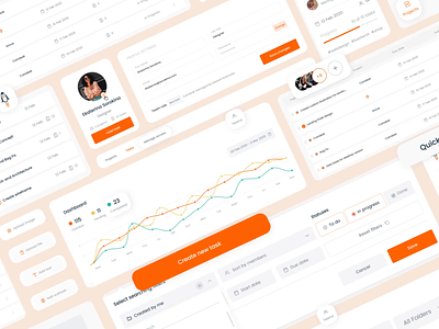 Team PM tool — Components & Style Guide | Lazarev. animation button charts components dashboard design form interface list motion graphics product profile rules software system task to do ui ux view