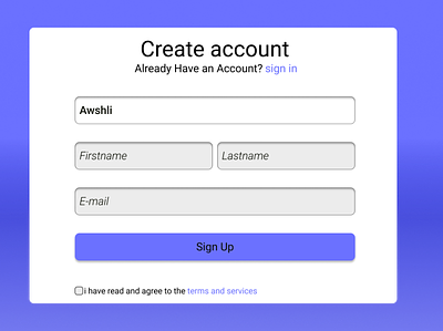 Register 6b71ff account name password register ui username ux