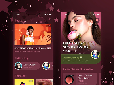 Makeup 💄Short Video 👄 App 💖 Concept app community concept design app fashion makeup mobile short video ui video