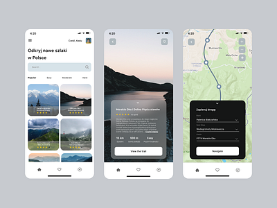 Trails app design ui ux