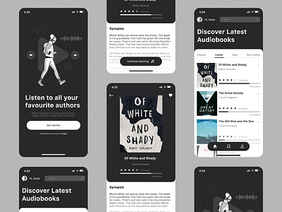 Audiobook app design illustration ui ux