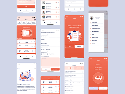 Gota - Blood donation app app design illustration mobile mobileapp ui ux vector