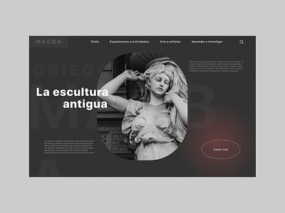 Museum website - landing page