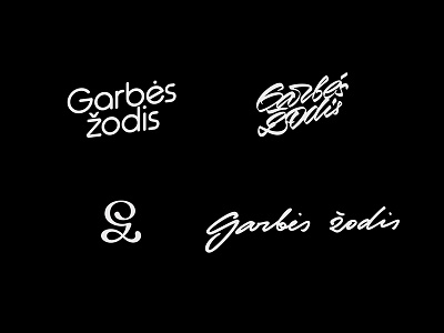 Garbės žodis branding kaunas lettering logo plugas vector