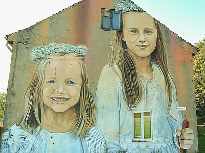 Sisters klaipėda lithuania mural neomural plugas wallpainting