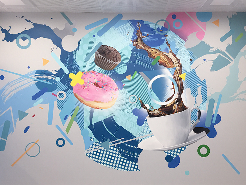 Festo indoor mural wallpainting neomural mural illustration kaunas plugas