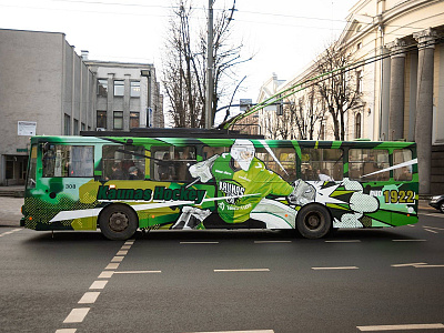 Kaunas Hockey trolleybus design graffiti kaunas neomural plugas spraypainting