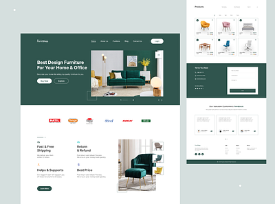 Furniture Website Landing page ui uiux ux web design webpage website