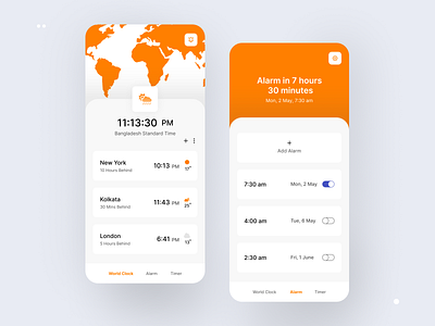 Alarm Clock UI Design mobile app mobile app design ui uiux ux