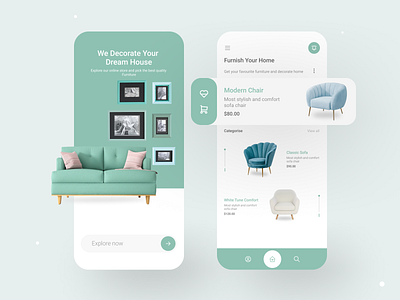 Mobile App UI Design furniture shop mobile app mobile app design ui uiux ux