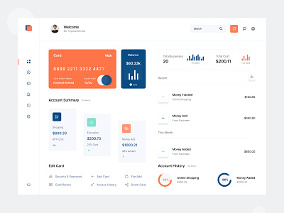 Finance App Dashboard Design by Foyshal Ahmed on Dribbble