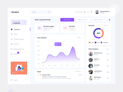 University Student Portal Dashboard