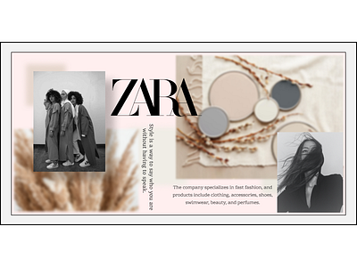 ZARA Mood Board branding color palette minimalism typography ui