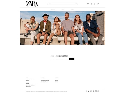 ZARA Homepage branding design logo typography ui
