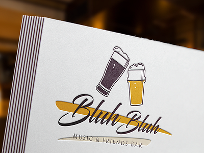 Bluh Bluh bar beer logo logotype paper print vector