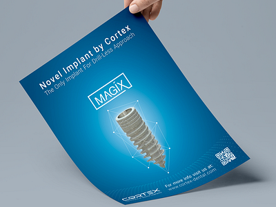 Magix blue cortex dental implant logo logotype medical paper print technology vector