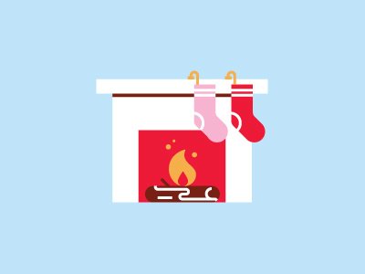 warm stockings christmas festive fire fireplace holiday icon illustration mantle stocking vector