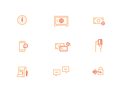 Finance Icon Set credit card icon icon set illustration line money vector