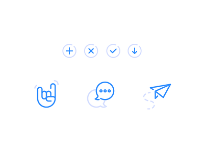 Icons airplane chat hand icon illustration line message vector
