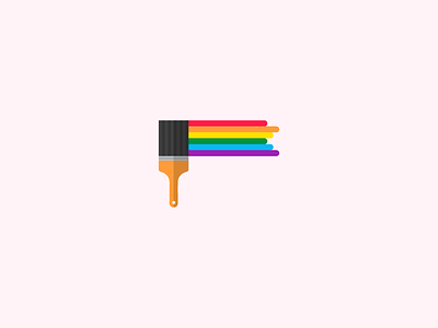 Pride icon illustration line paintbrush pride rainbow vector
