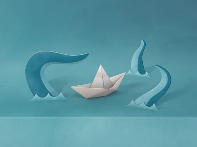 Paper Sea Scene